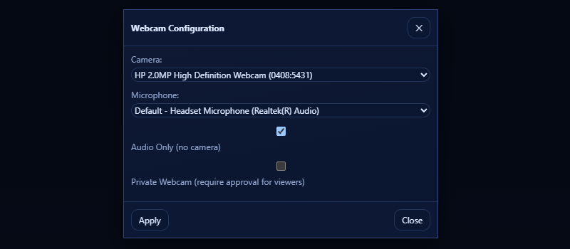 Configurare dispozitive streaming
